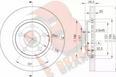 R BRAKE 78rbd29718 -  Тормозной диск